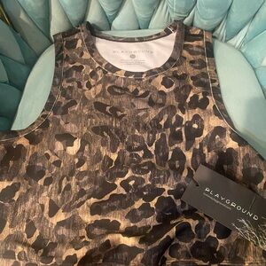 Playground Uptown Skin Leopard Print Tank Top XS NWT